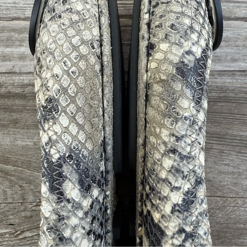 Tory Burch Minnie Snakeskin Ballet Flats Roccia‎ Python Size 6